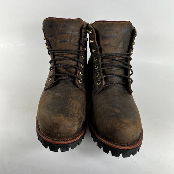 Chippewa LLBean Katahdin Iron Works men’s size 8 brown waterproof leather boots - Picture 4 of 11